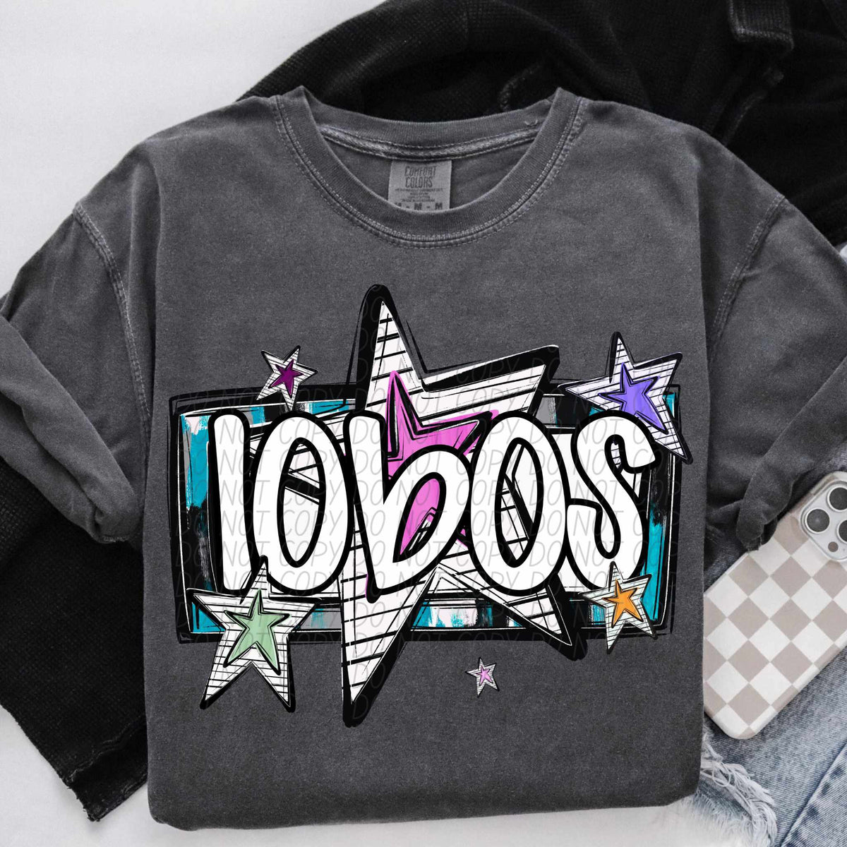 Lobos stars (CITY) 84882 DTF transfer