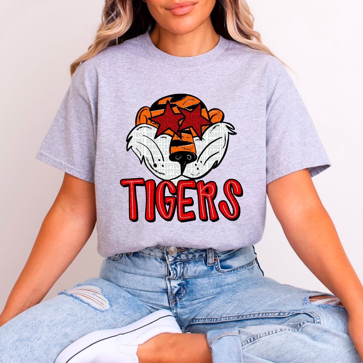 Tigers red font 93768 DTF transfer