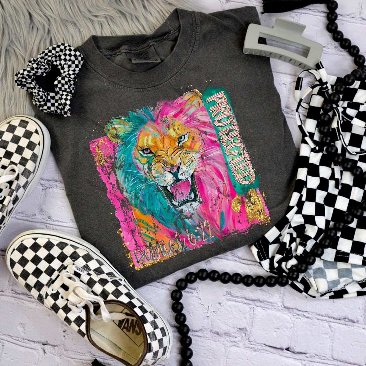 Protected Tiger Daniel 6:22 DISTRESSED (saved) 110477 DTF transfer