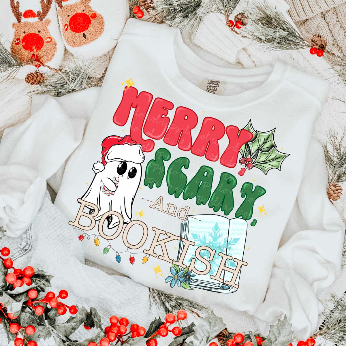 Merry scary and bookish 67545 DTF transfer