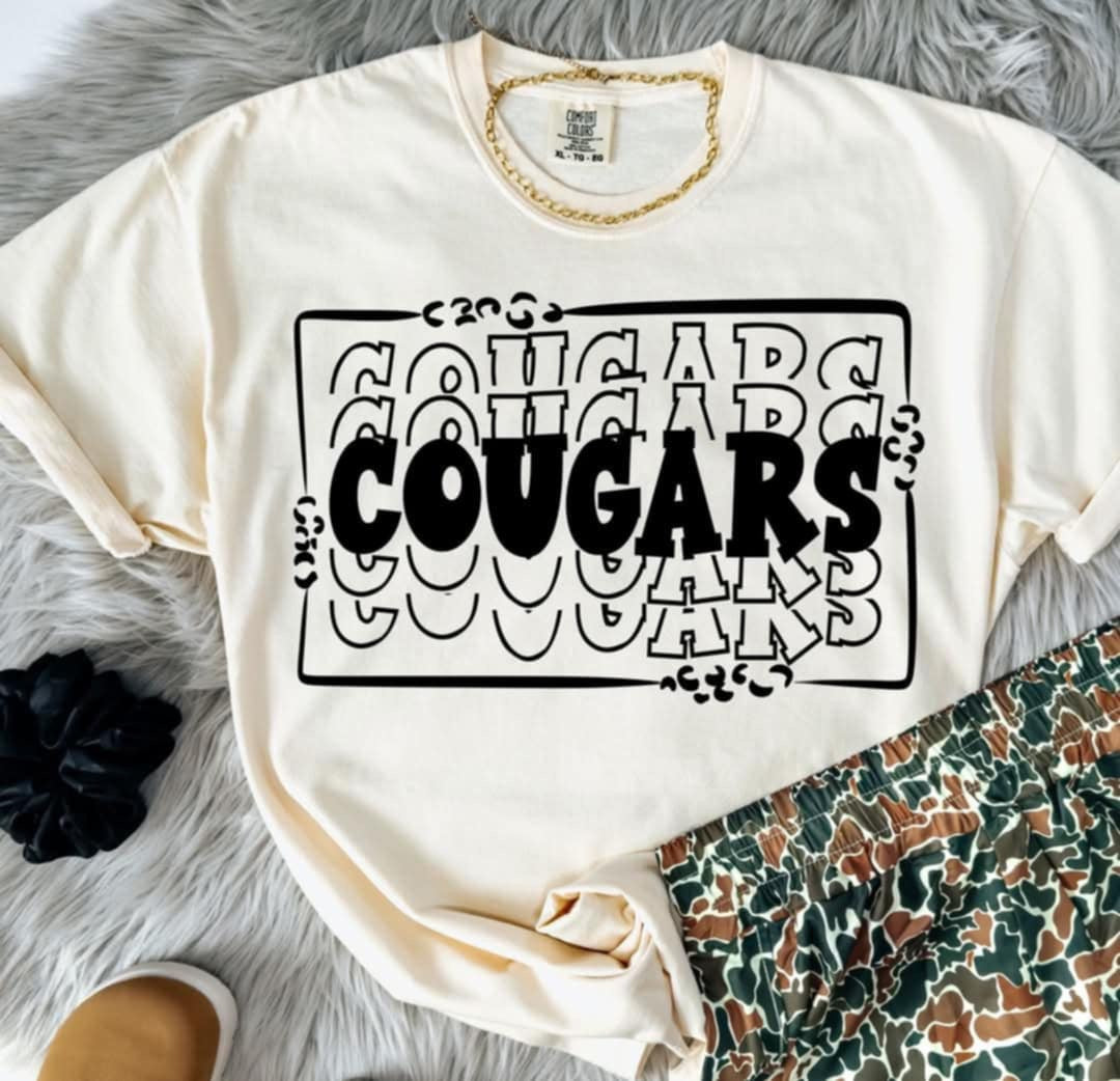 Cougars stacked with frame (S&G) 98056 DTF transfer