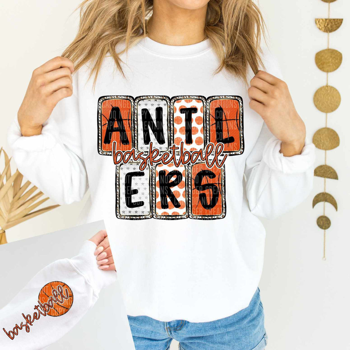 Antlers Basketball FRONT (Caplinger) 82863 DTF transfer