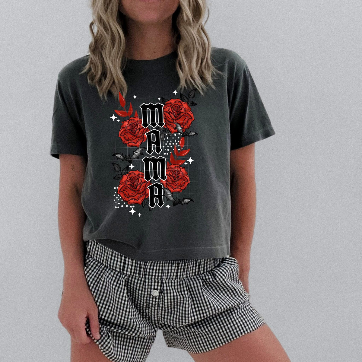 Mama stacked roses (white accents) CSC DTF Transfer