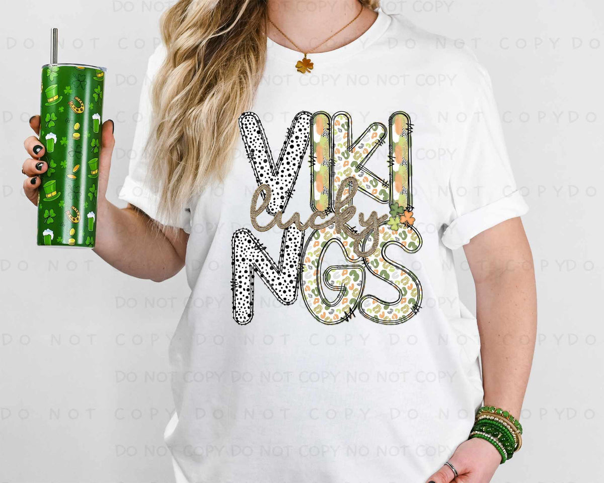 Lucky Vikings st Patrick patterns (caplinger) 82473 DTF transfer