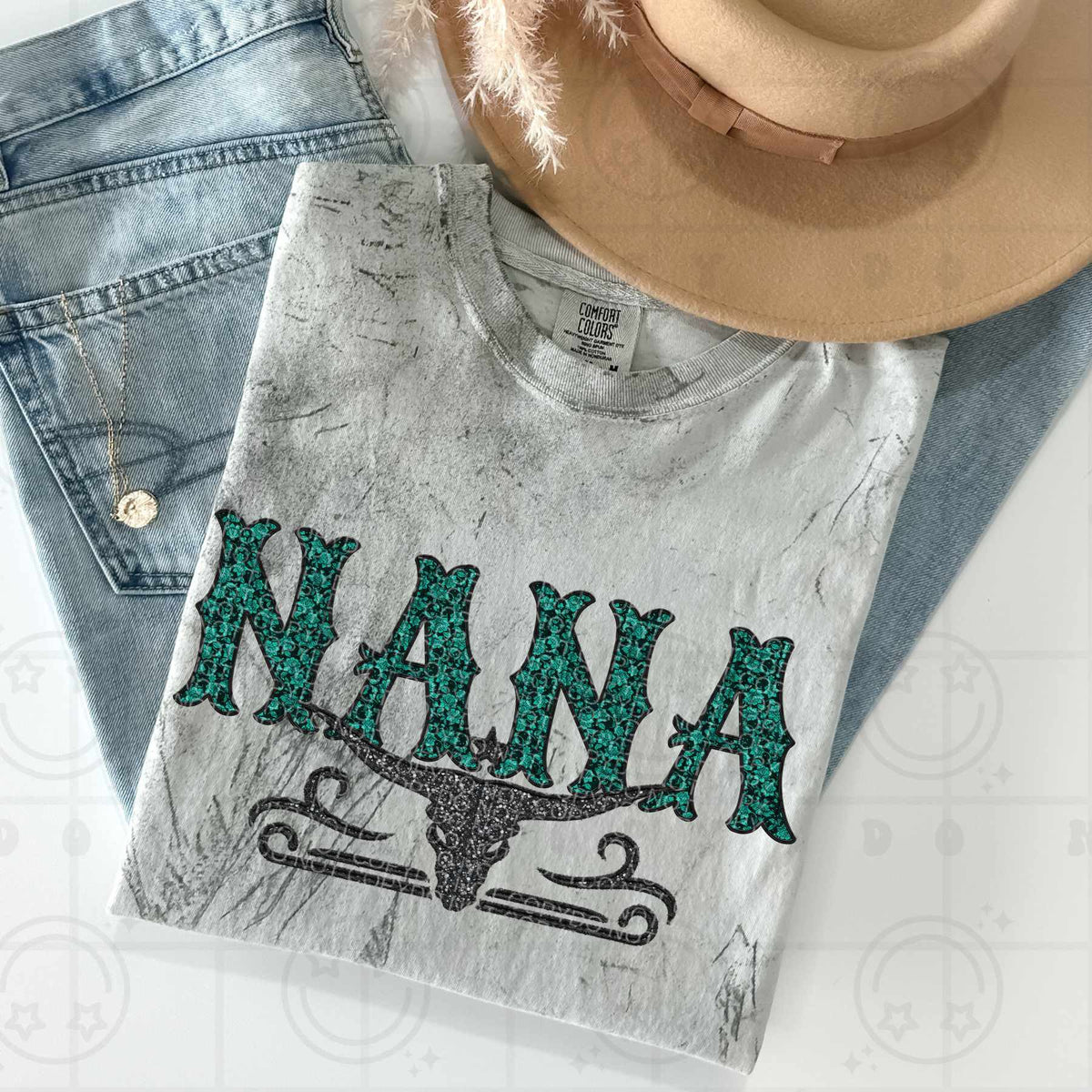 Nana bull skull (HW) 84498 DTF transfer