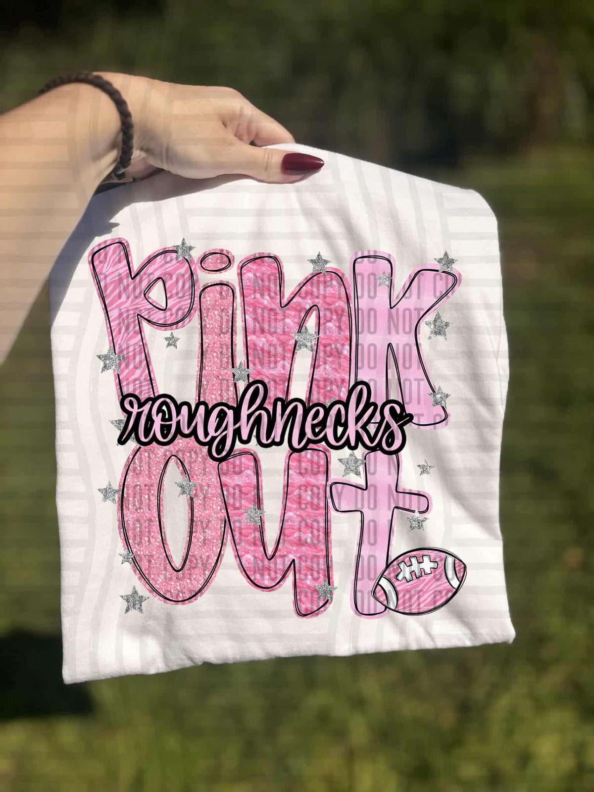 Pink out sparkles Roughnecks  (Caplinger) DTF transfer