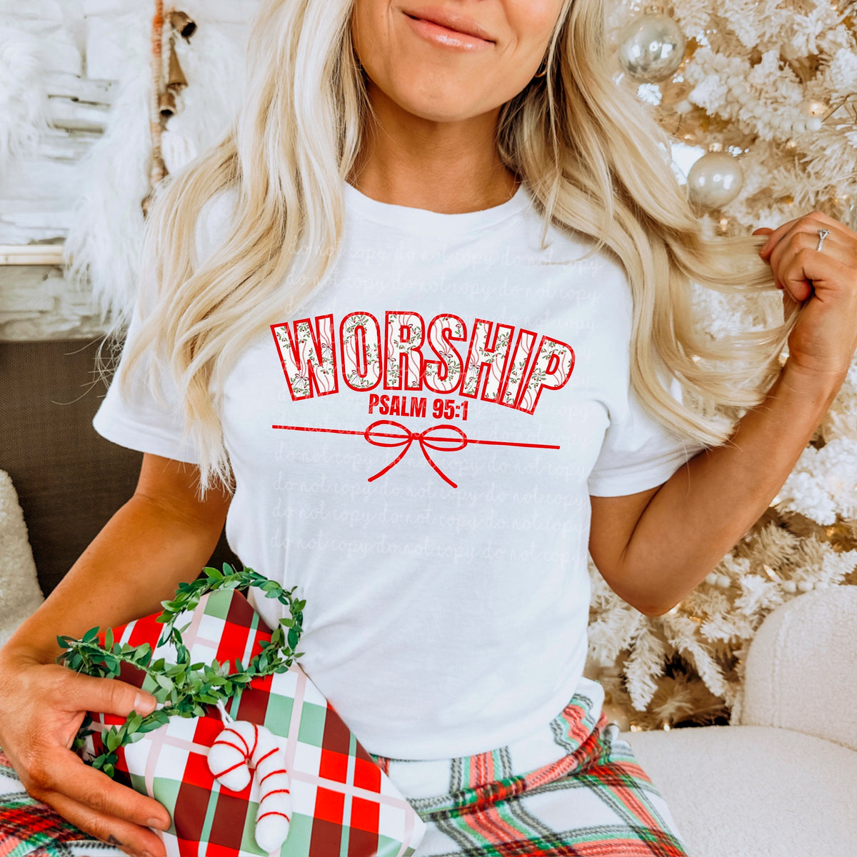 Worship Red Bow (MZ) DTF Transfer