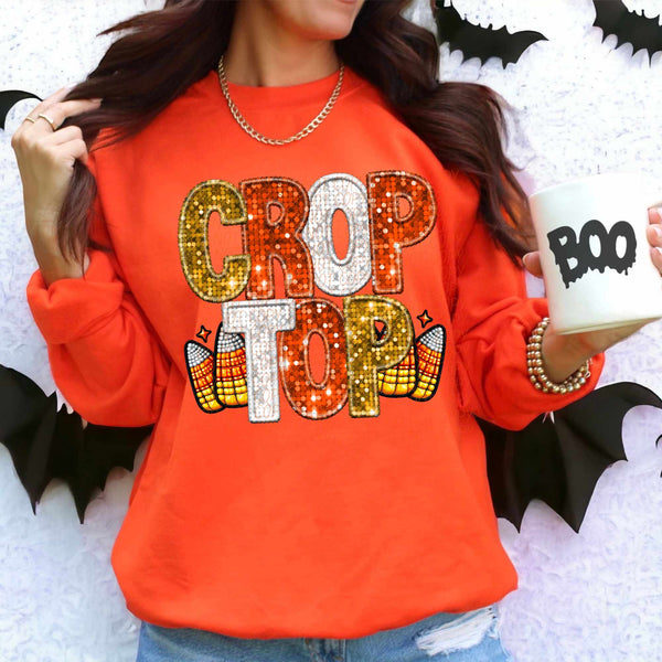 Crop top yellow orange and yellow sequin (CITY) 60931 DTF transfer