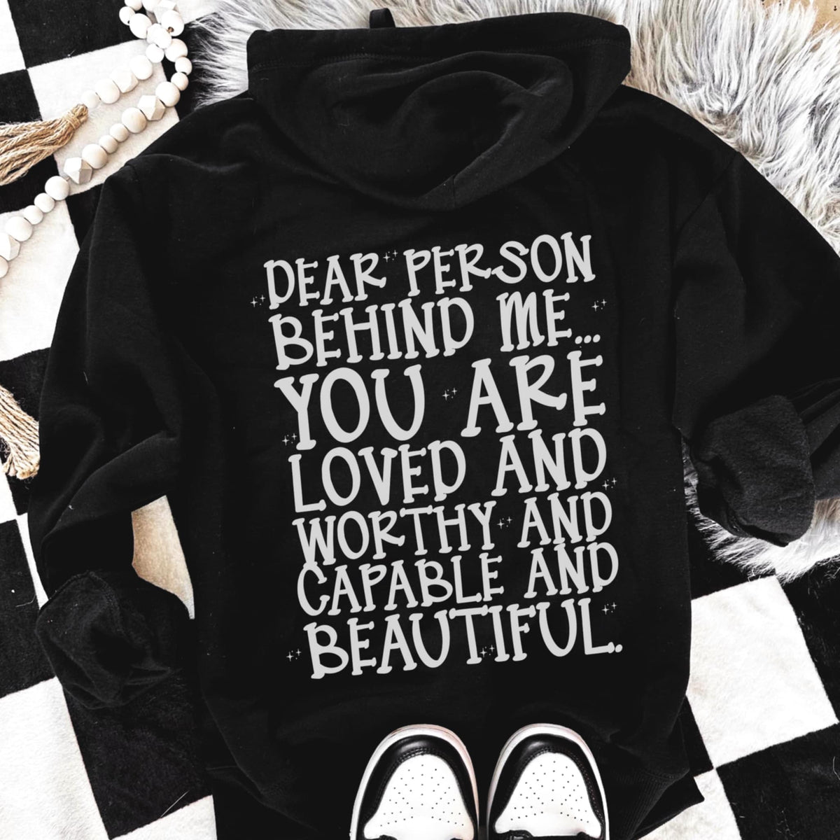 Dear person behind me white font  (SAL) 96384 DTF transfer