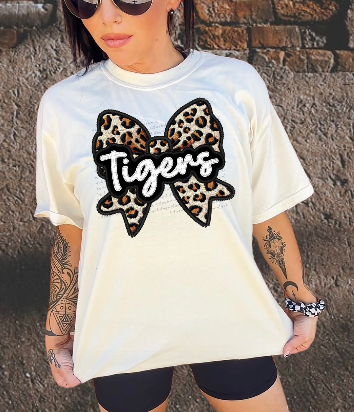 Tigers Faux Embroidery Bow 30544 DTF transfer