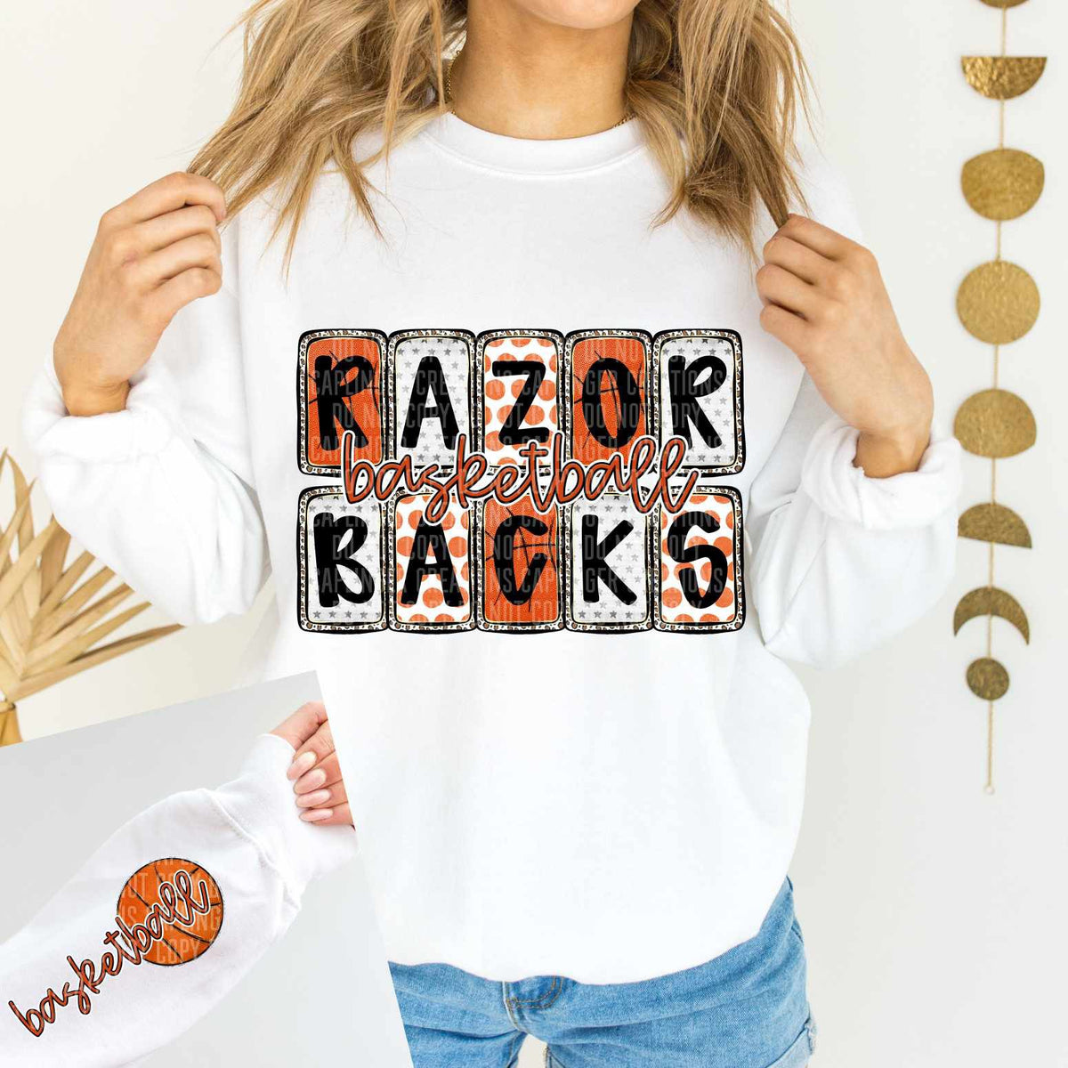 Razorbacks Basketball FRONT (Caplinger) 82901 DTF transfer