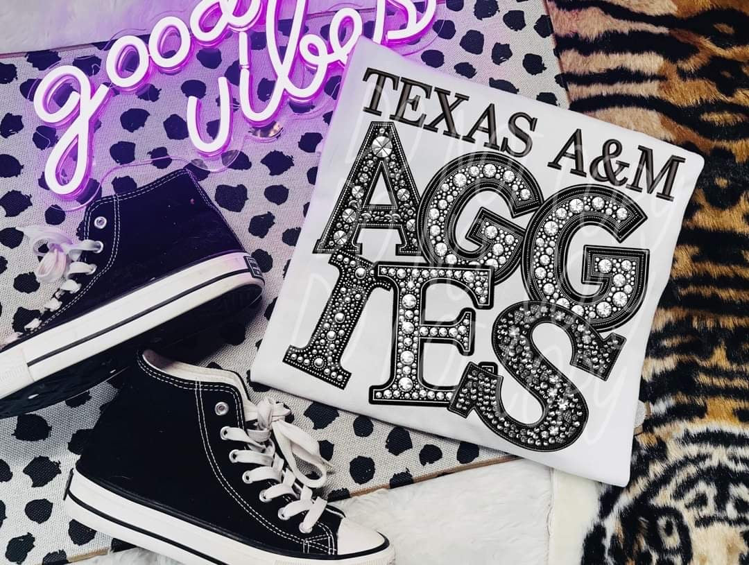Texas A&M Aggies rhinestone 50758 DTF transfer
