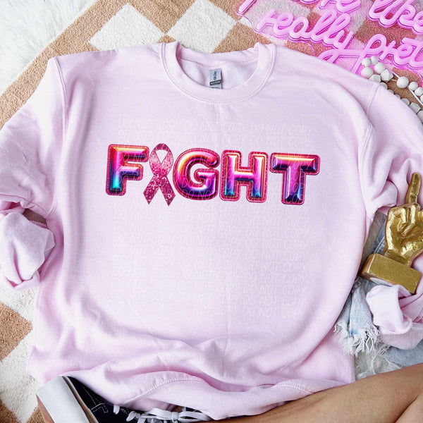 Fight pink holographic 60054 DTF transfer