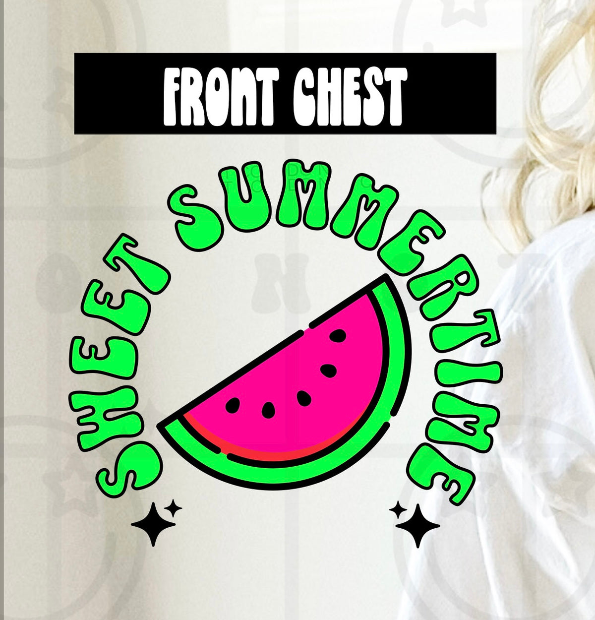 Sweet summertime green font (HW) 99479 DTF transfer