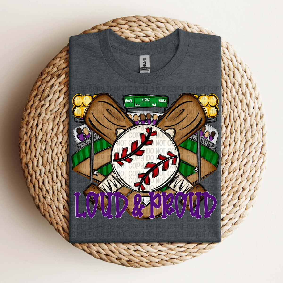 Loud and Proud baseball (purple) (VP) DTF Transfer