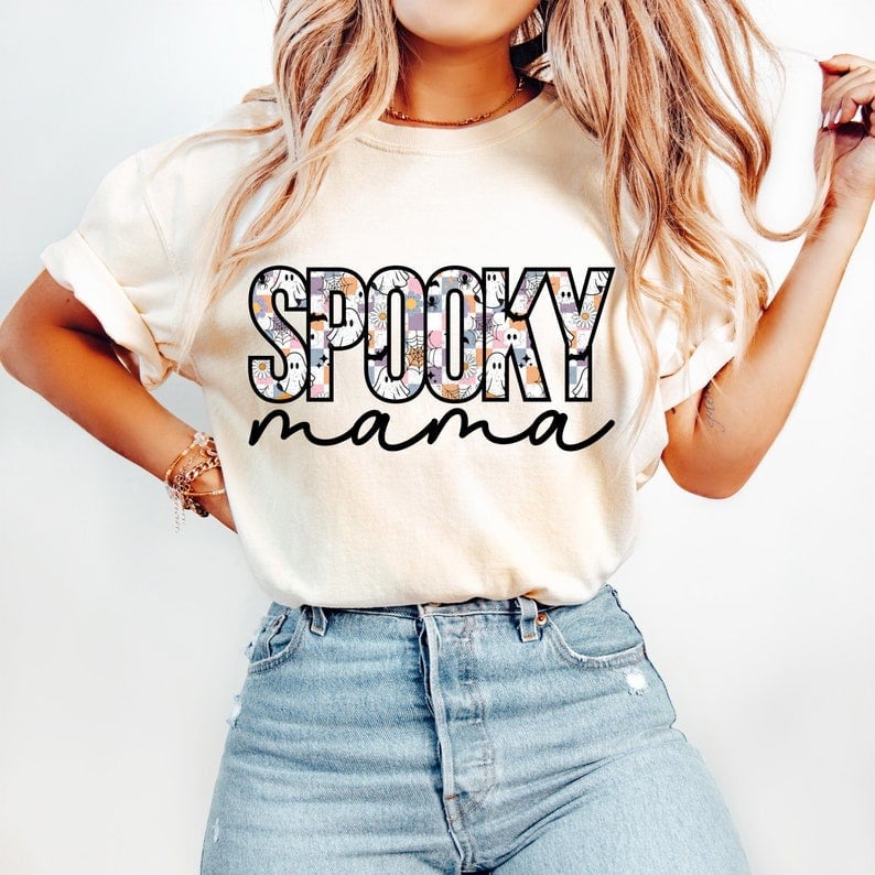 Spooky mama ghost filled 58232 DTF transfer