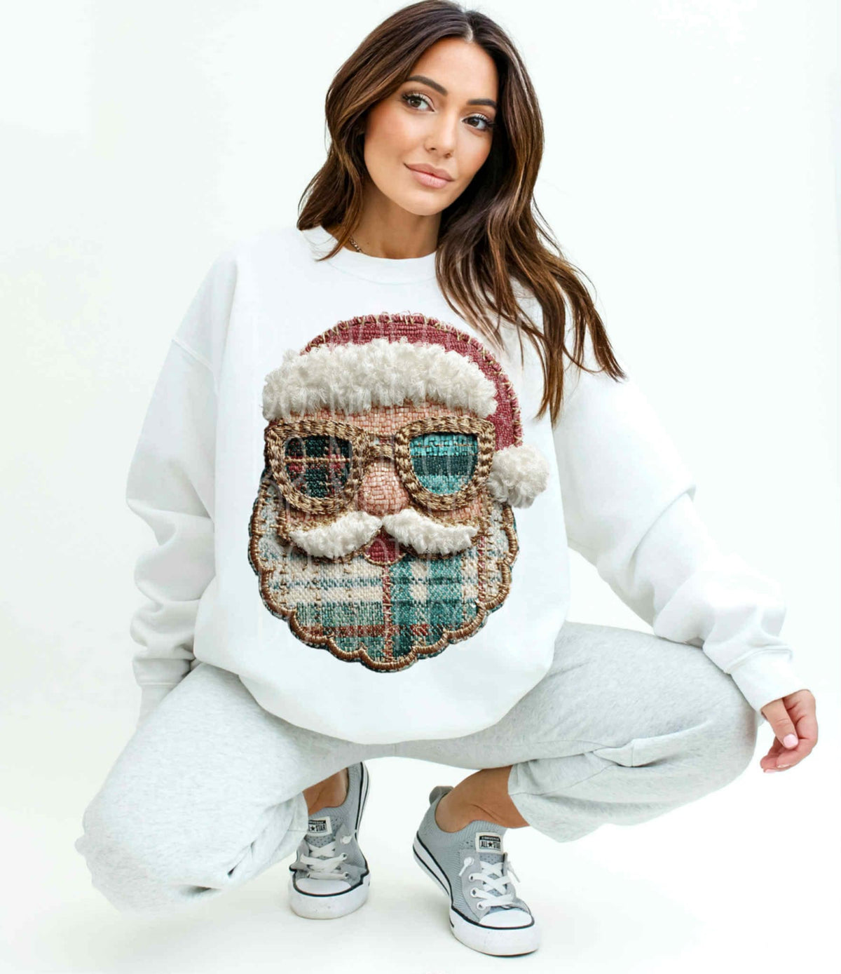 Plaid Santa with glasses (c’s) DTF Transfer