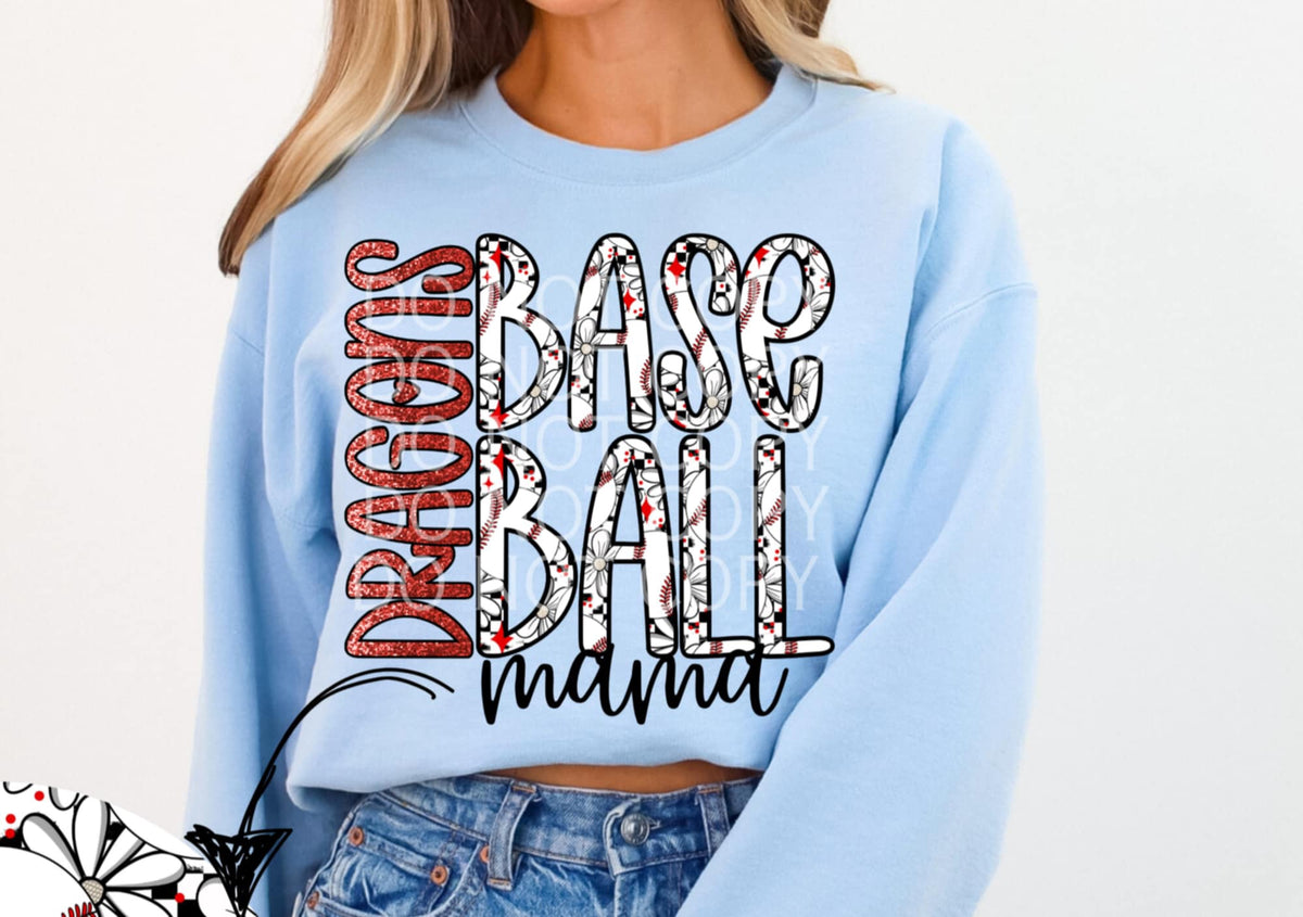 Dragons baseball mama (CSG) 87001 DTF transfer