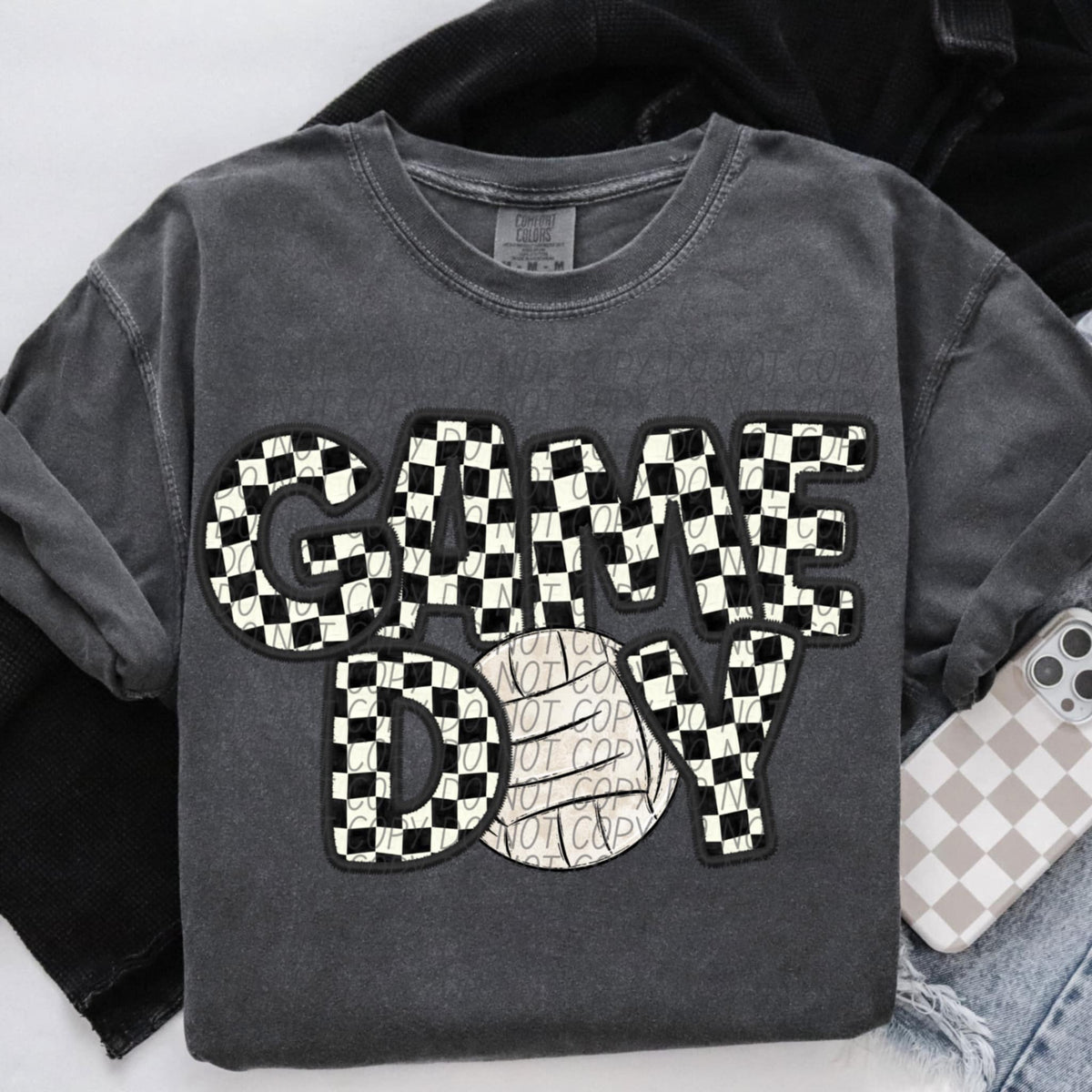 Game day volleyball checkered (CITY) 91269 DTF transfer