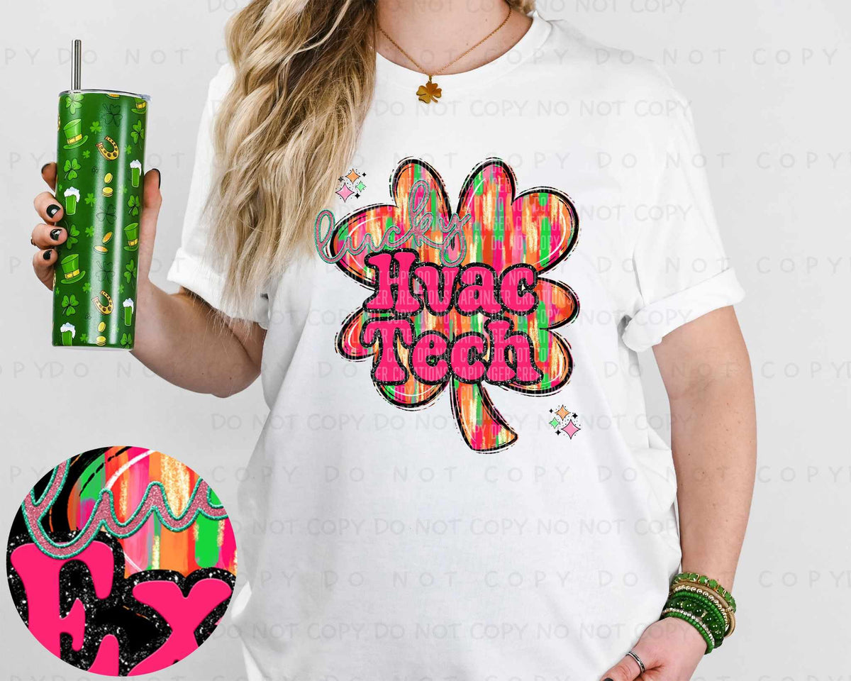 HVAC tech brushstroke clover (Caplinger) 80299 DTF transfer