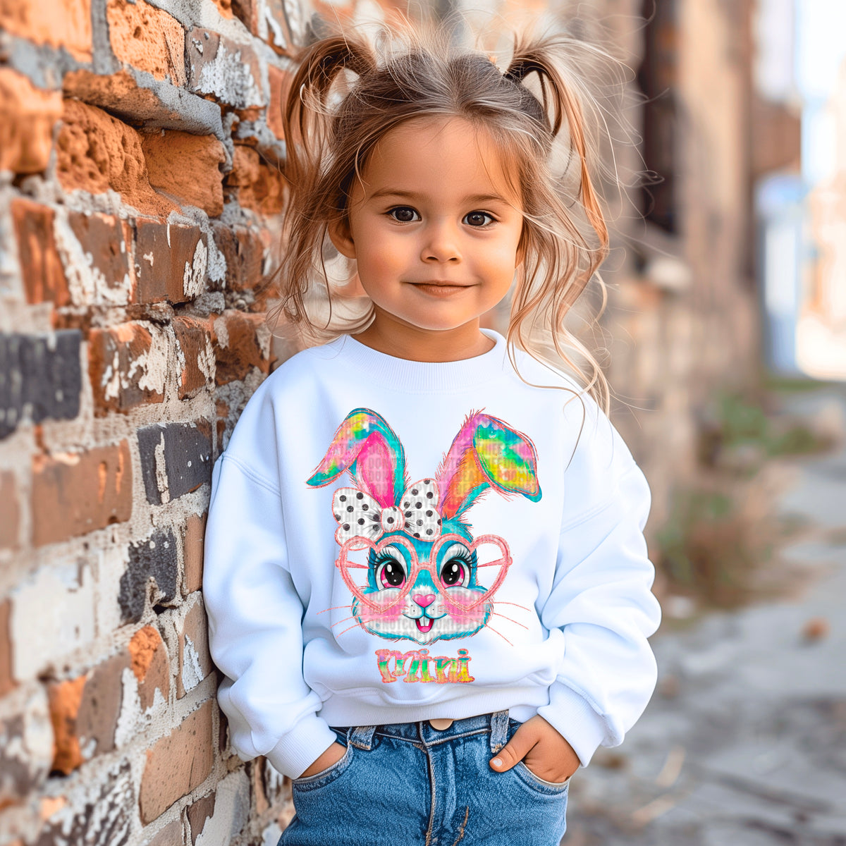 Mini Colorful  Easter bunny 93788 DTF transfer