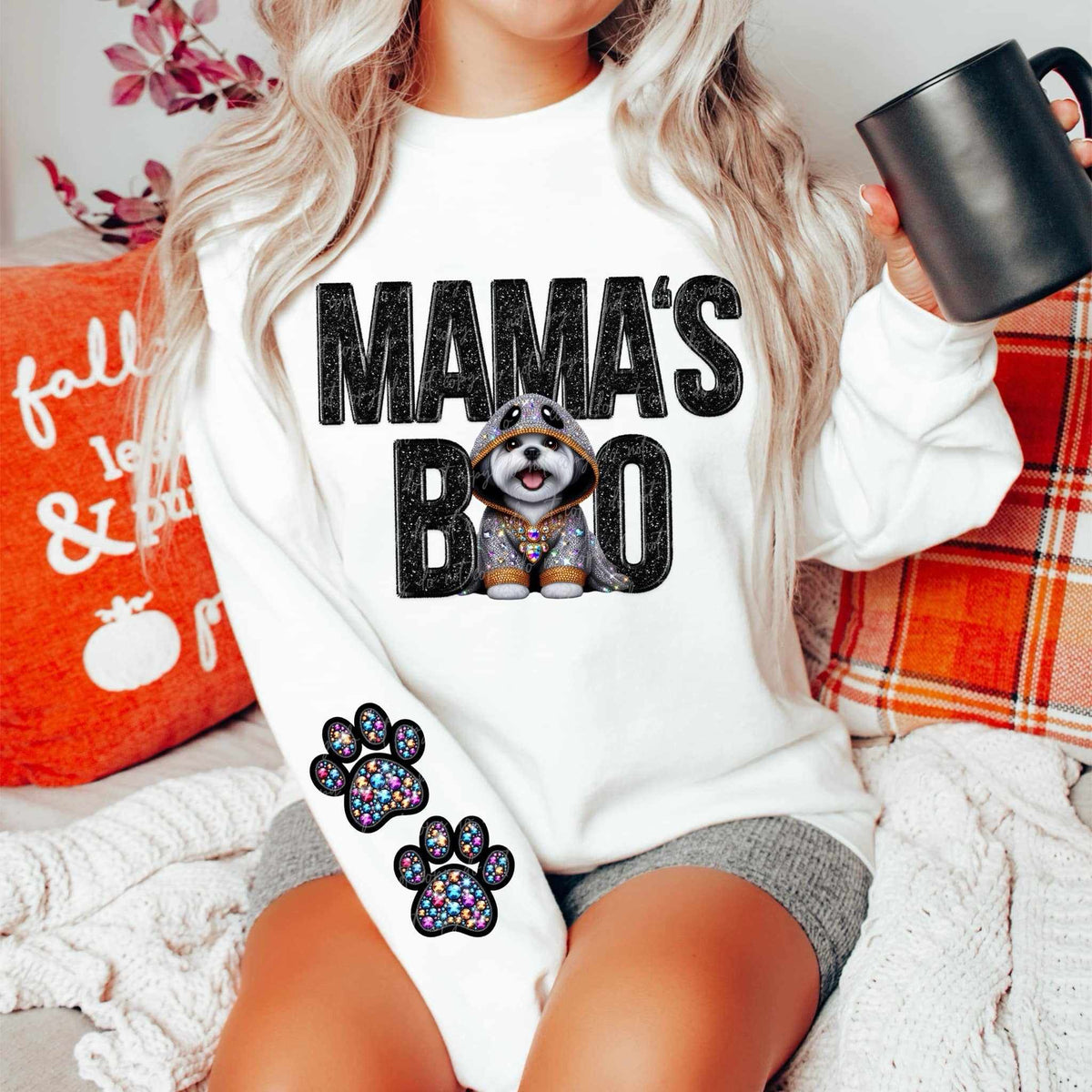 Mamas boo shih tzu  FRONT ONLY 52883 DTF transfer