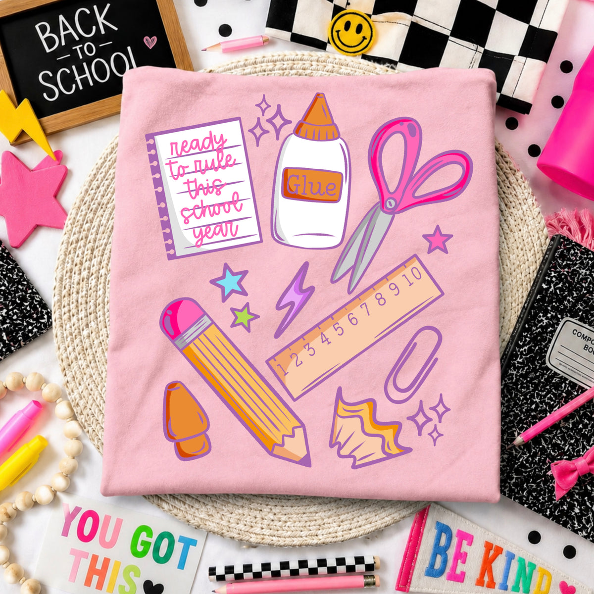 School supplies (colorful) (CSC) DTF Transfer