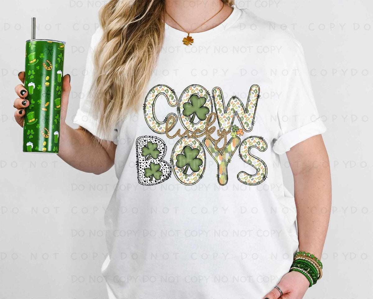 Lucky cowboys st Patrick patterns (caplinger) 82477 DTF transfer