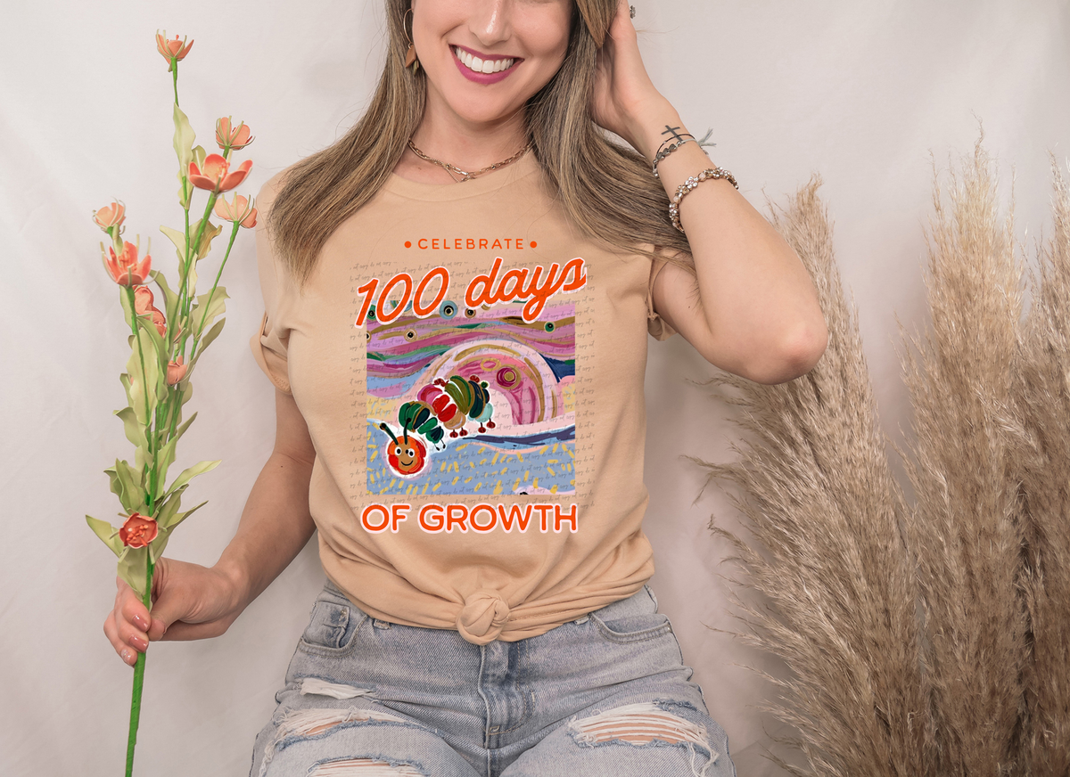 Celebrate 100 Days Of Growth Watercolor Brush (Teacher) 81254 DTF Transfer