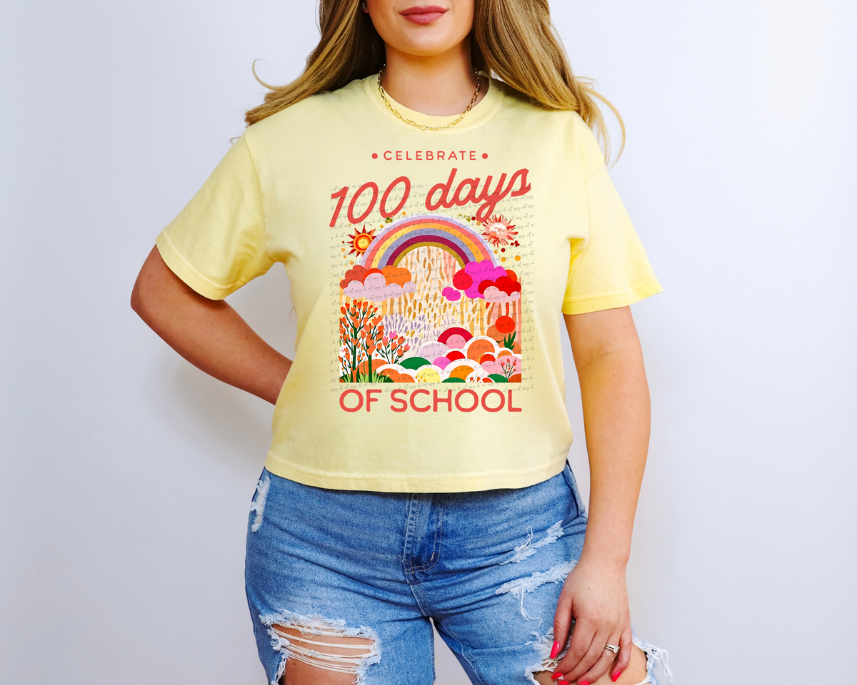 Celebrate 100 Days of School Sun Rainbow (Teacher) 81259 DTF Transfer