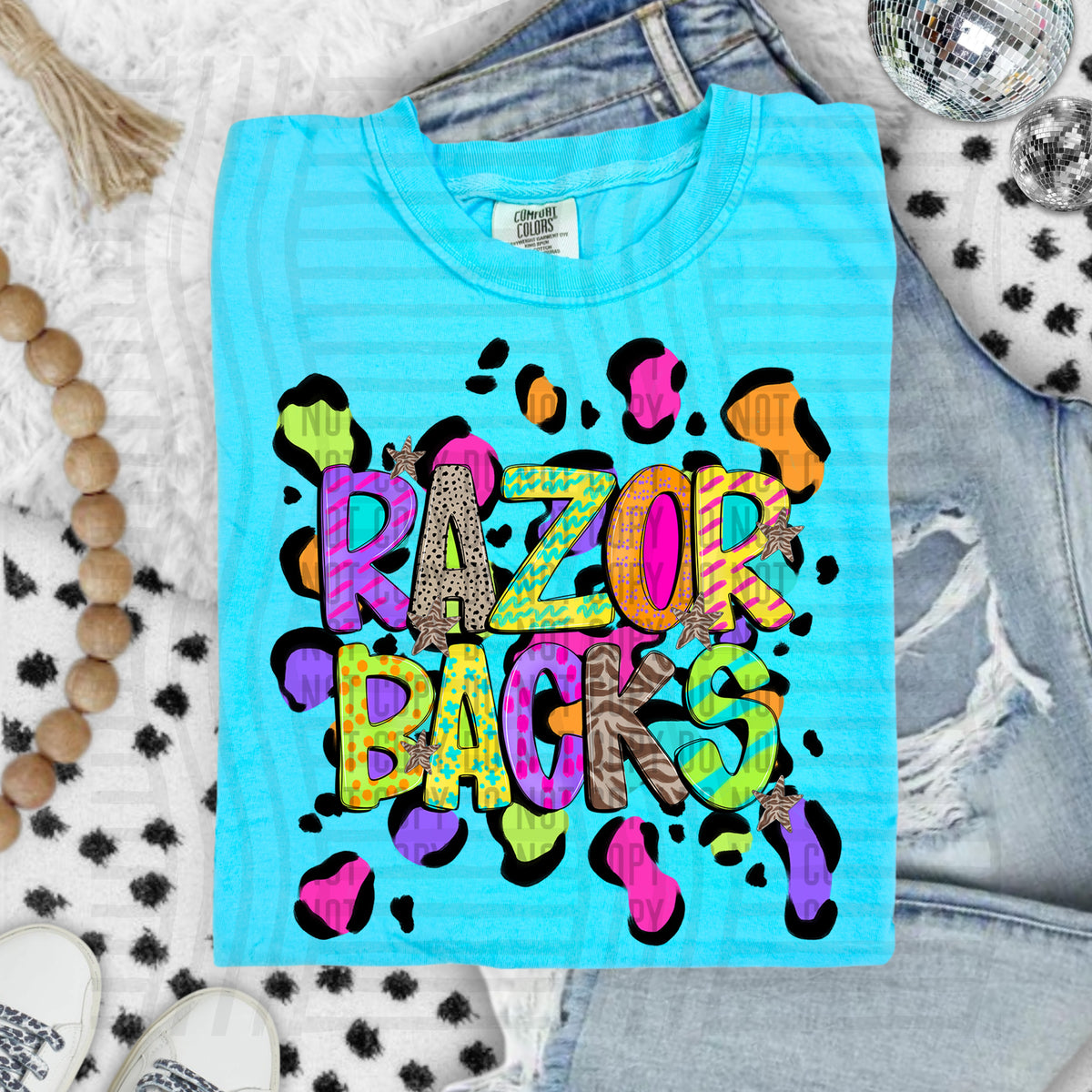 Razorbacks Funky Mix Up Leopard Mascot (Caplinger) DTF transfer