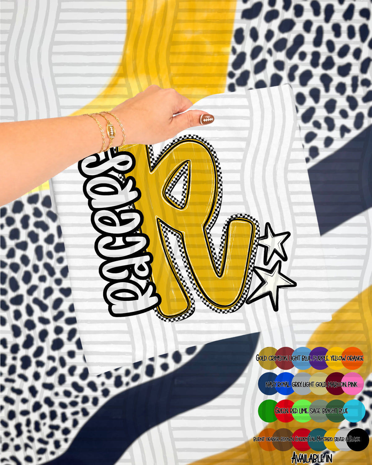 Racers Checker Crush Yellow (Caplinger) DTF transfer