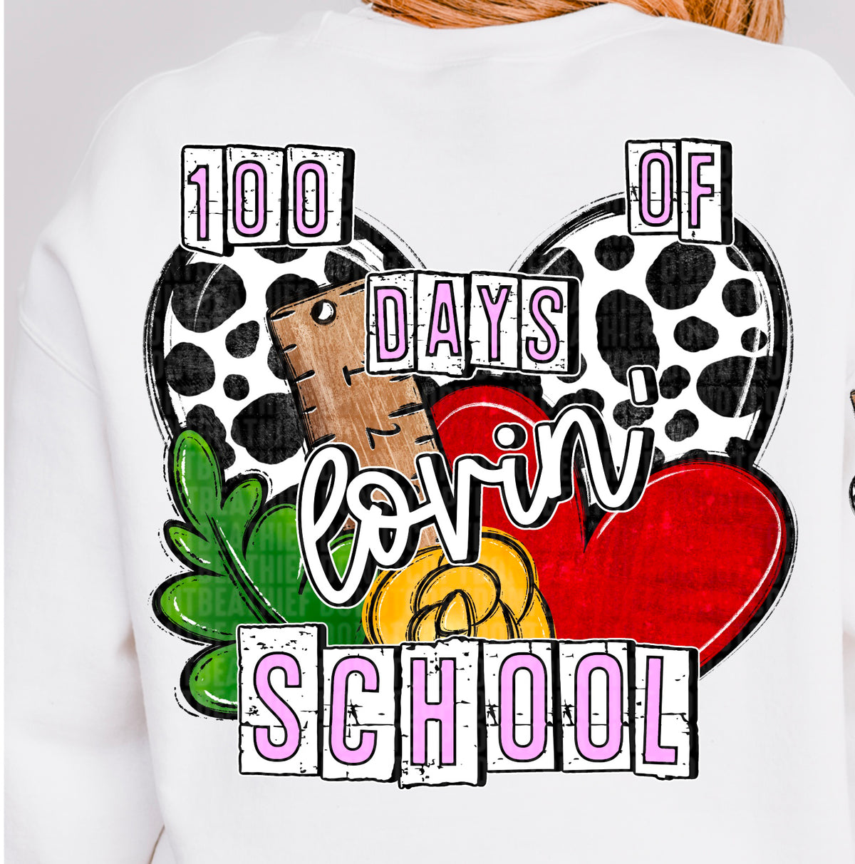 100 Days Of Lovin School Front 104001 DTF transfer