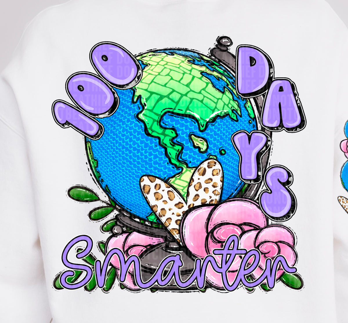 100 Days Smarter Front 104003 DTF transfer