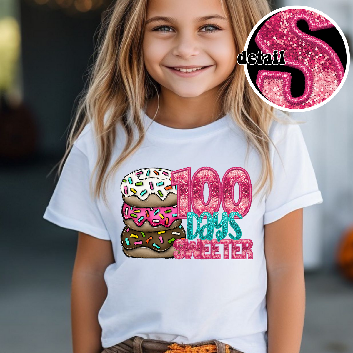 100 Days Sweeter Stacked Donuts (CITY) DTF transfer