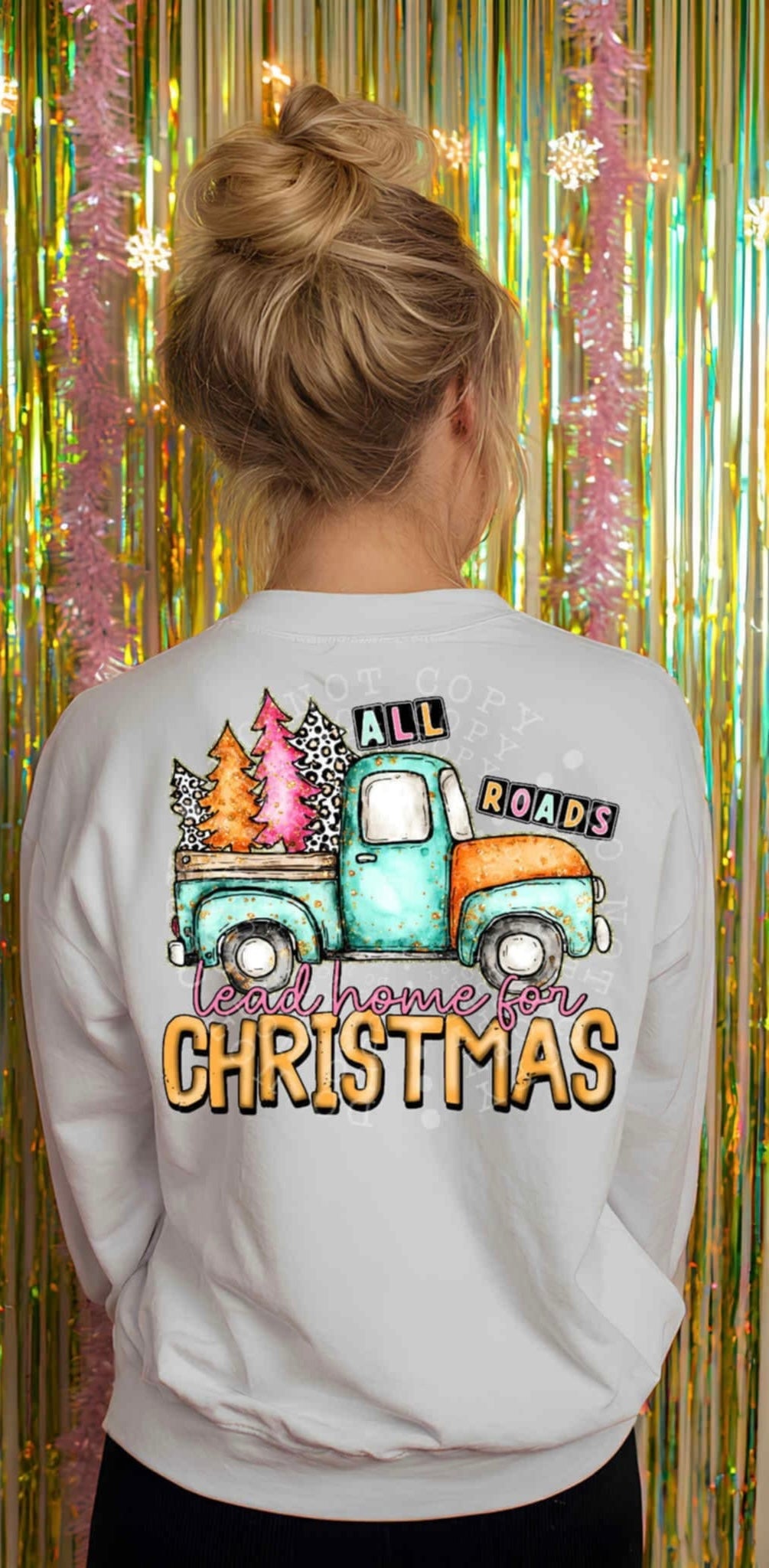 All roads lead home for Christmas BACK 107285 DTF transfer