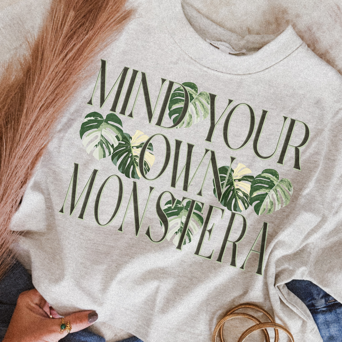 Mind your own monstera (Emd) DTF Transfer