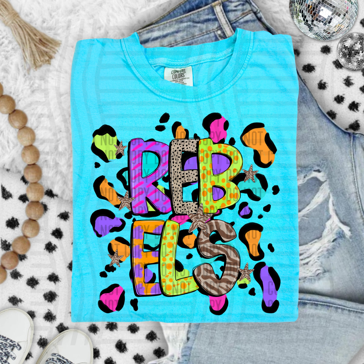 Rebels Funky Mix Up Leopard Mascot (Caplinger) DTF transfer