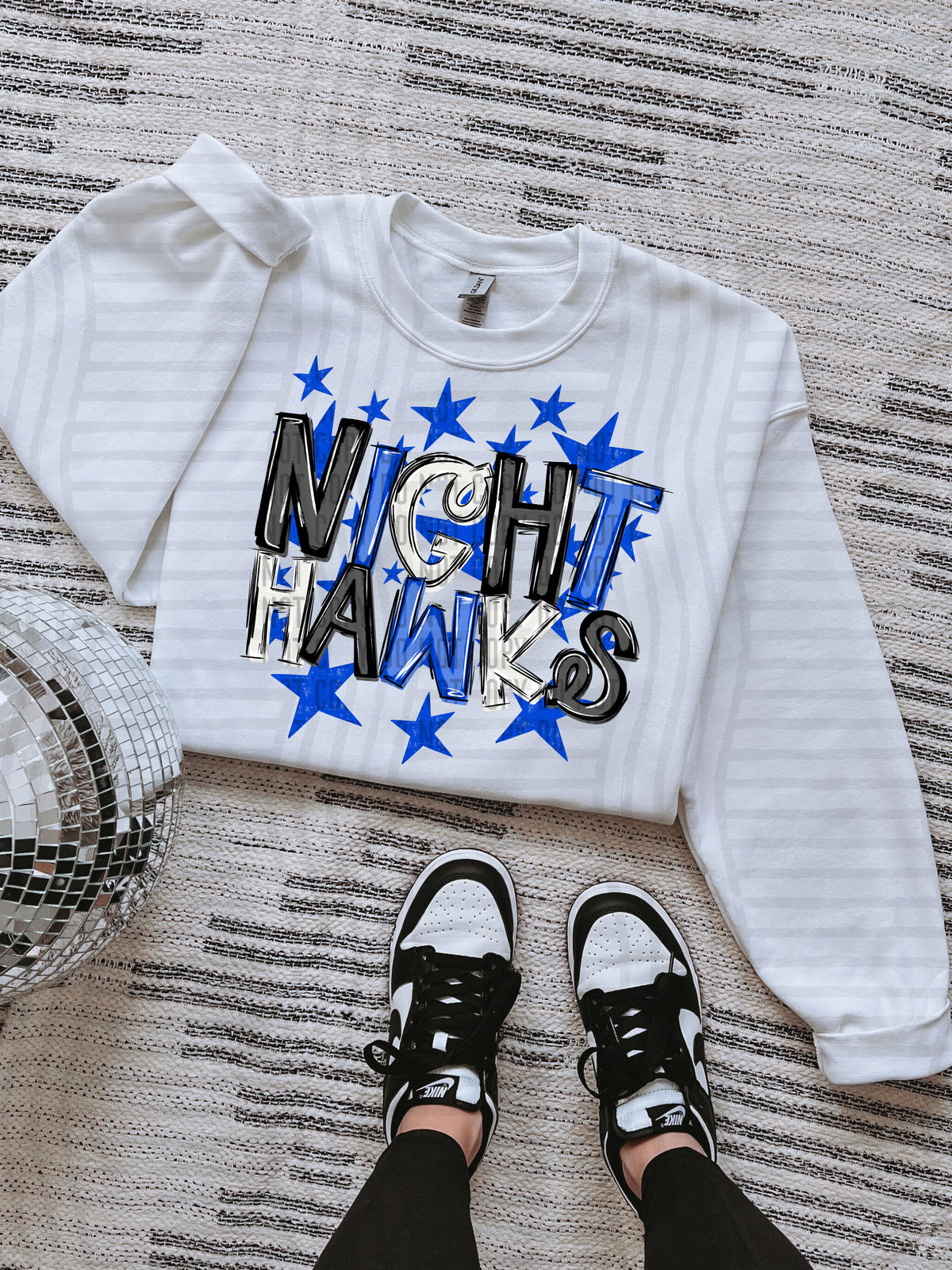night hawks black and blue with blue stars (caplinger) DTF Transfer
