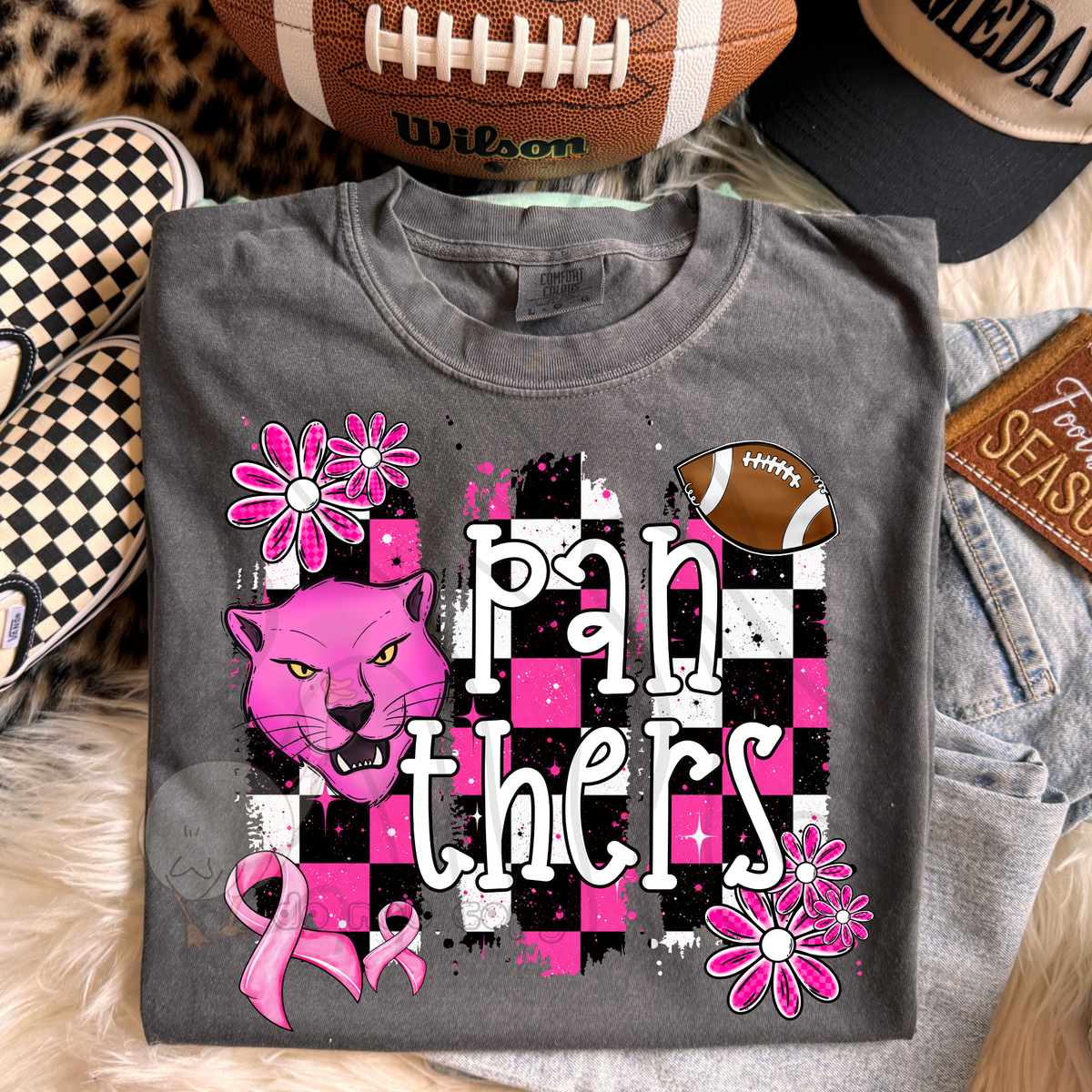 Panthers Pink Checker Mascot (DKD) DTF Transfers