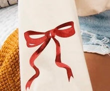 Red ribbon bow 67622 DTF transfer