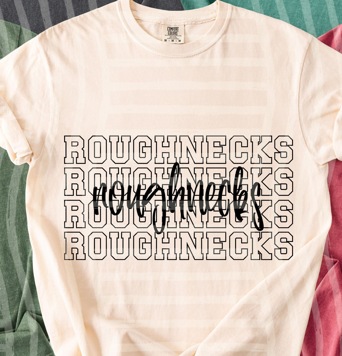 rough necks simple stacked outlines (Caplinger) DTF Transfer