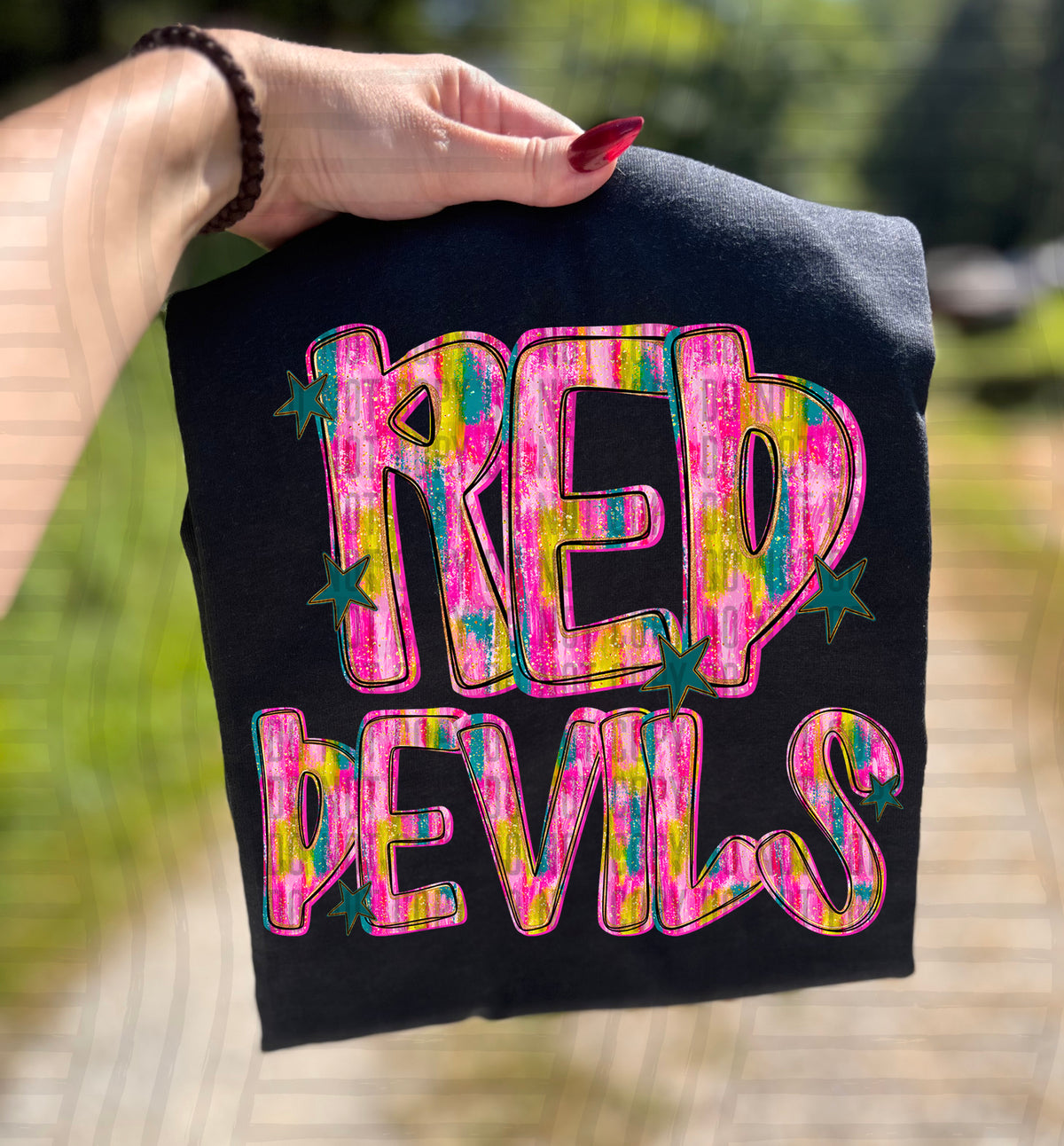 Red Devils Pink Brushstroke (Caplinger) DTF Transfers