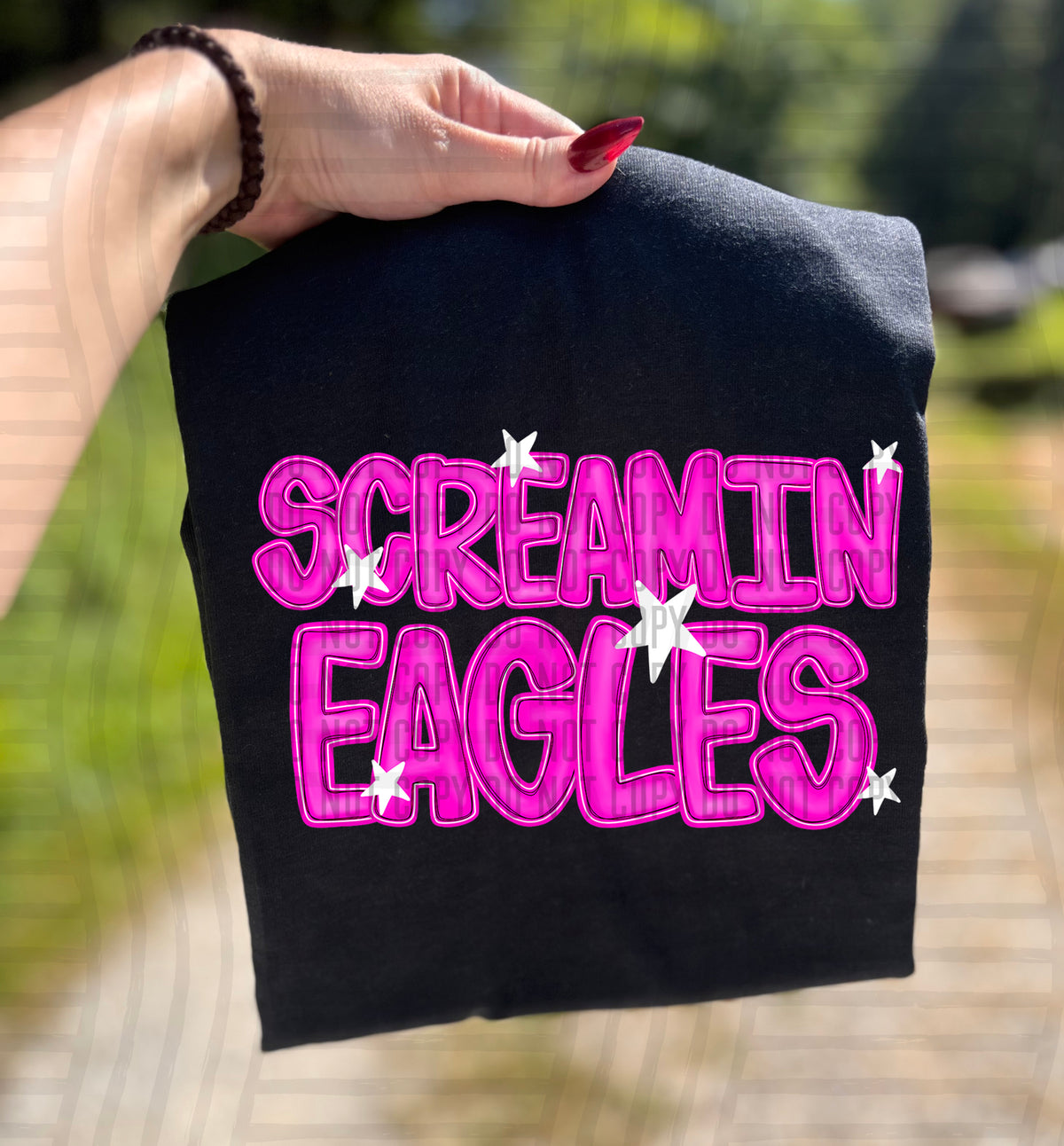 Screamin'  Eagles Pink And Preppy Split 112947 DTF transfer