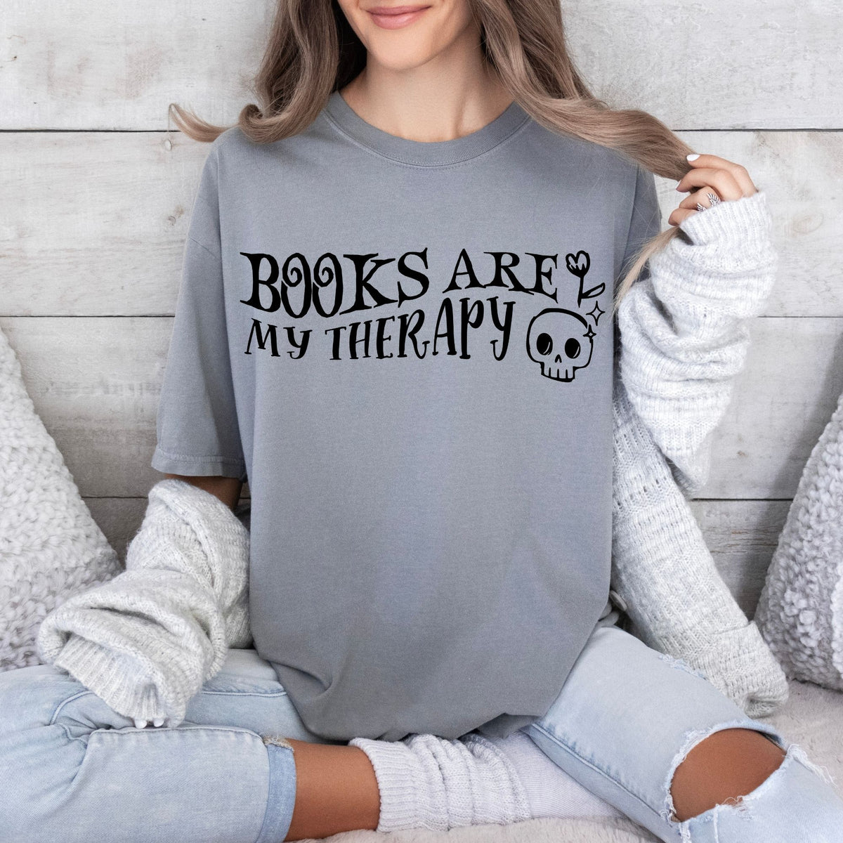 Books Are My Therapy-38857-DTF transfer