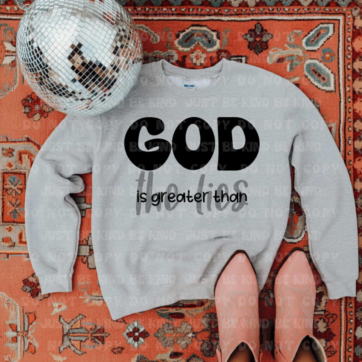 God is greater than the lies black (VLB) 87400 DTF transfer