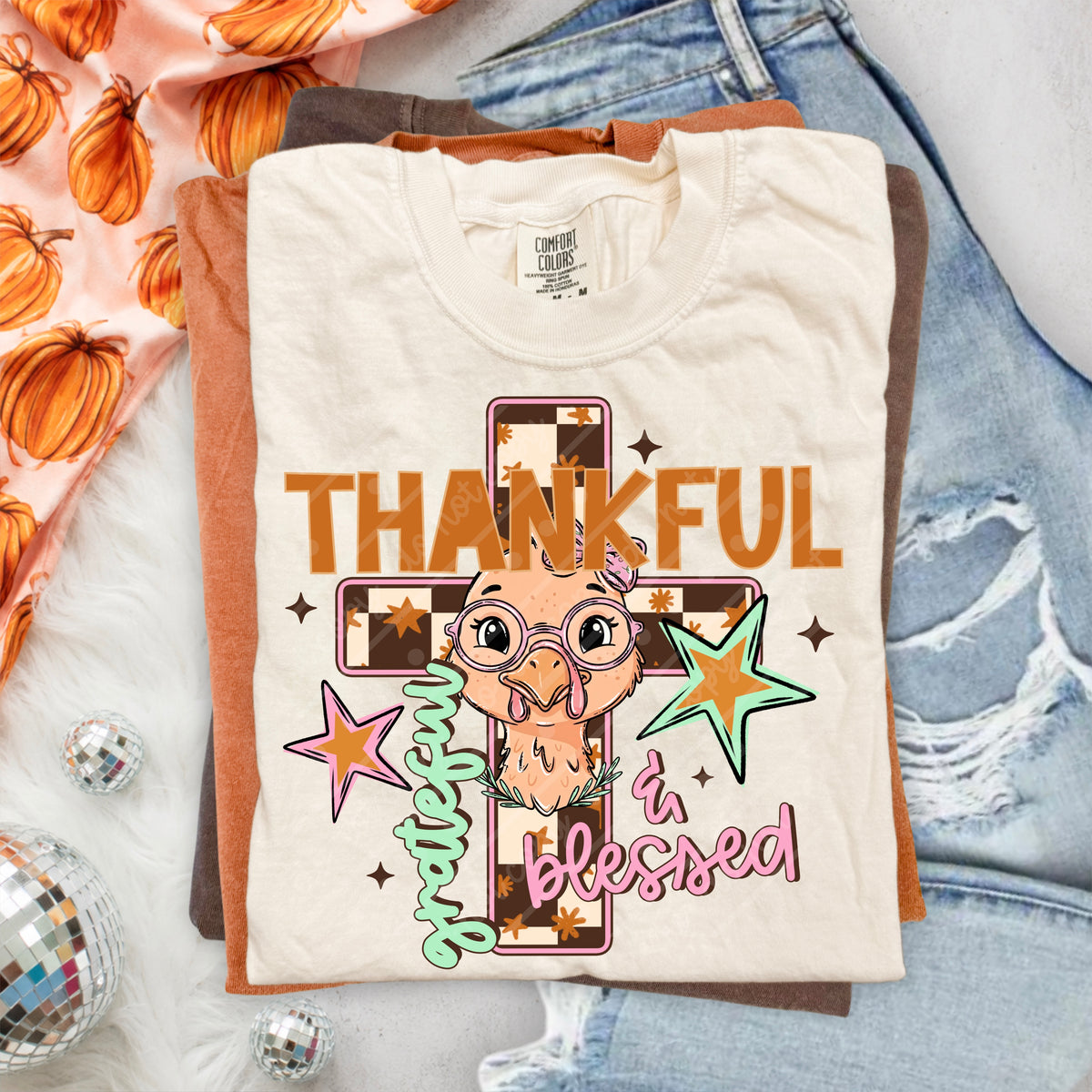 Thankful turkey cross (exclusive) DTF Transfer