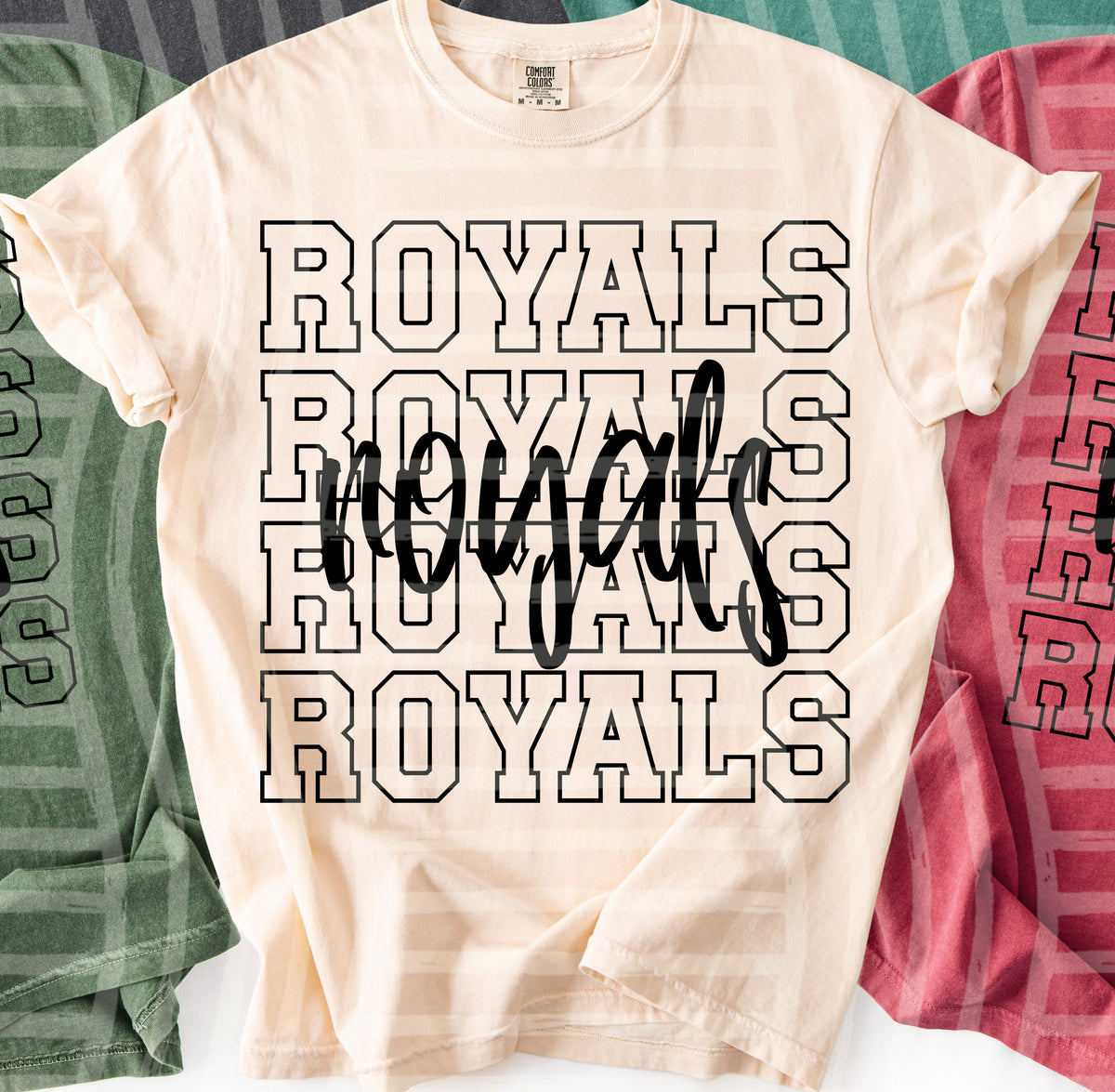royals simple stacked outlines (Caplinger) DTF Transfer