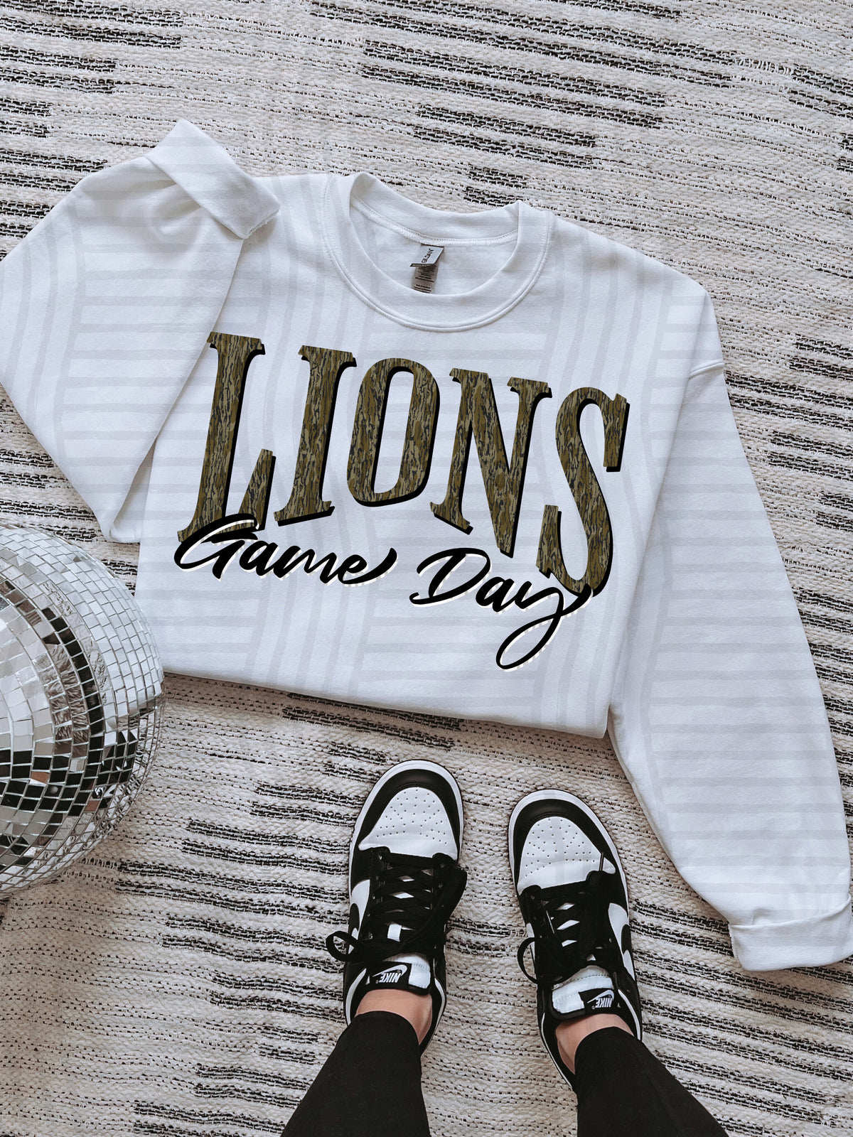 lions game day arched camo font (Caplinger) DTF Transfer