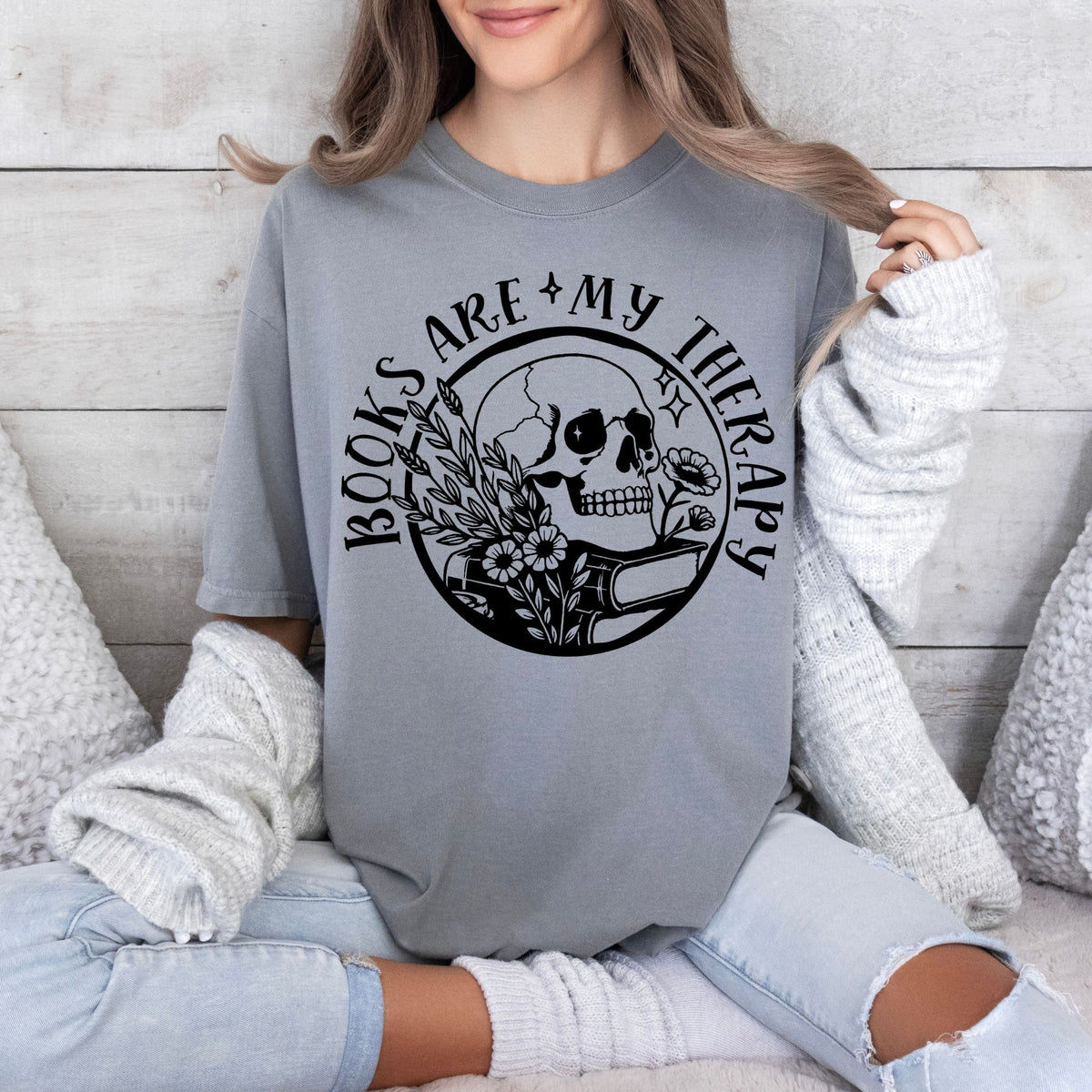 Books Are My Therapy-38856-DTF transfer